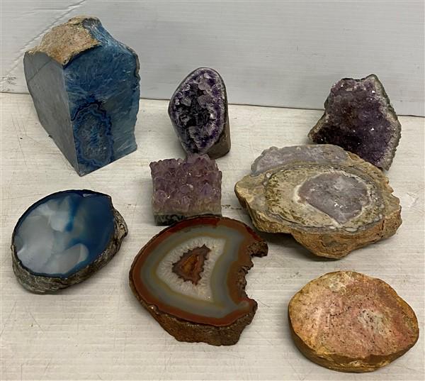 Grouping of Geodes and Stones Blue 3"w x5" x7"h (1 of 7)