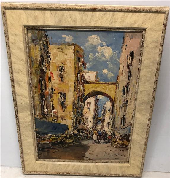 Signed Oil on Board Venetian (1 of 4)