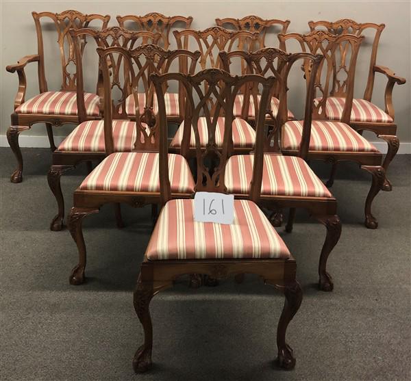 Set of 10 Custom Mahogany Chippendale Style Chairs (1 of 5)