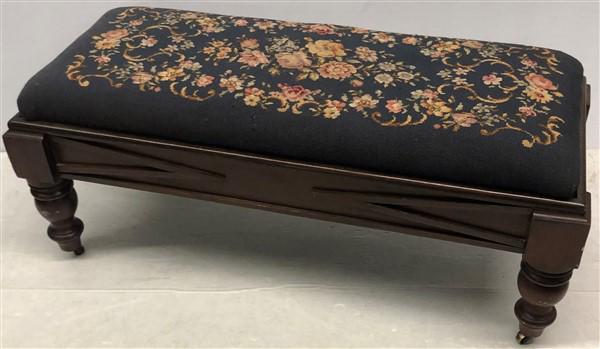 Antique Needlepoint Bench 40"w x 17"d x16"h (1 of 7)