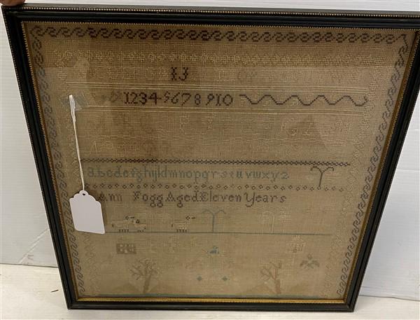 19th Century Sampler 18" square: 19th Century Sampler 18" square