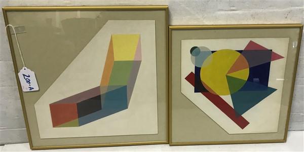 2 framed modern prints (1 of 3)