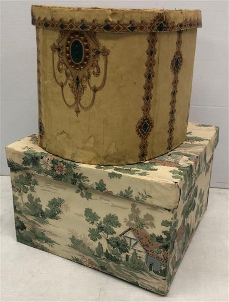 2 Wallpapered Hat Boxes (1 of 6)