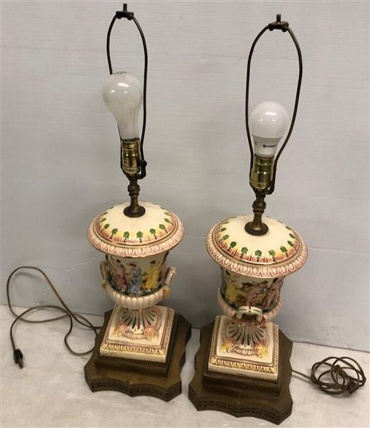 Pair of Capodimonte Lamps 28"h (1 of 5)