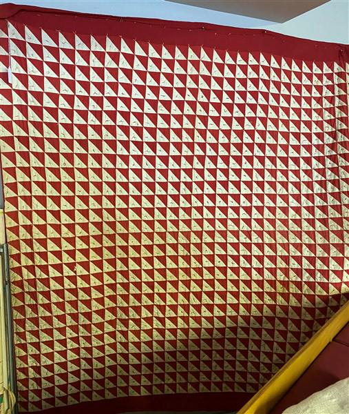 Antique Red & White Quilt Handmade (1 of 7)