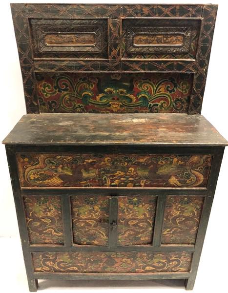 Decorated Asian Cabinet 41"x18"x64"h (1 of 8)