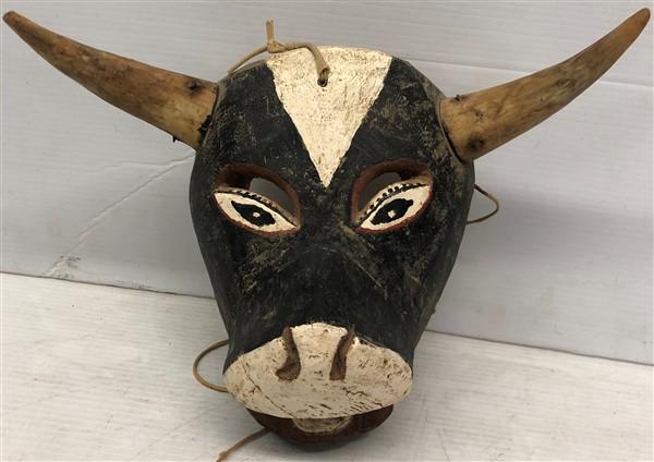 Wooden Cow Mask 14"w x 9"h (1 of 4)