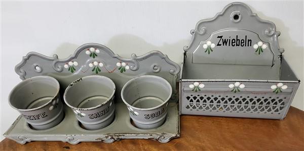 German Painted Enamel Tin Kitchen Set (1 of 4)