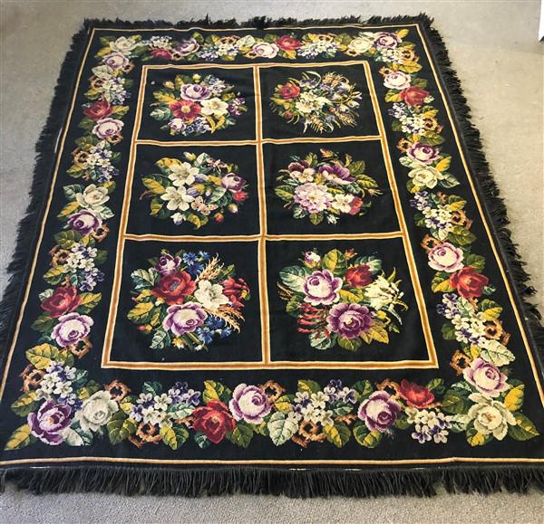 Needlepoint Throw Rug 5'8"x7'9" (1 of 9)