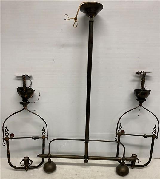 3 Pc. Metal Lighting Lot 29"w x44"h & Two- 12"w x25"h: 3 Pc. Metal Lighting Lot 29"w x44"h & Two- 12"w x25"h