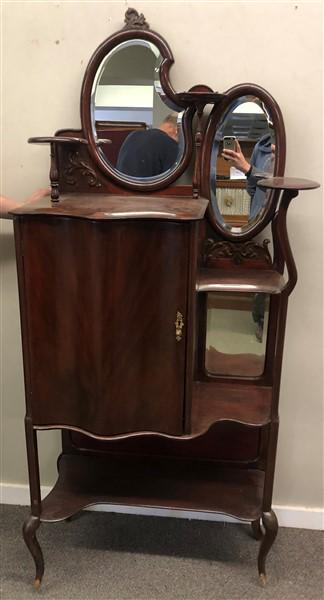 Mahogany Victorian Curio Missing Front Toes: Mahogany Victorian Curio Missing Front Toes
