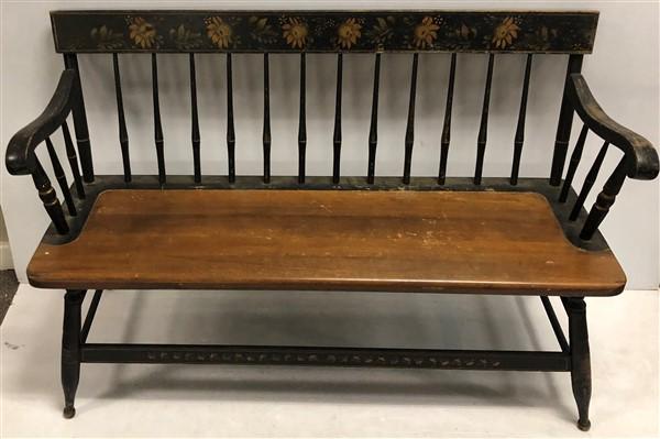 Paint Decorated Bench Bent Bros. 48"x16"x32" (1 of 8)