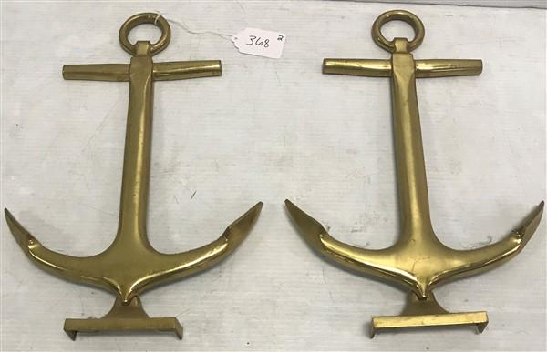 2 17" Brass Anchors (Parts of Andirons) (1 of 2)