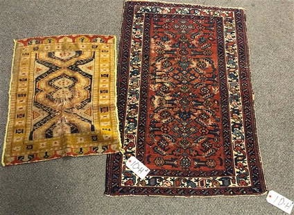 Hamadan and Small Turkish Mat 30"x42": Hamadan and Small Turkish Mat 30"x42"