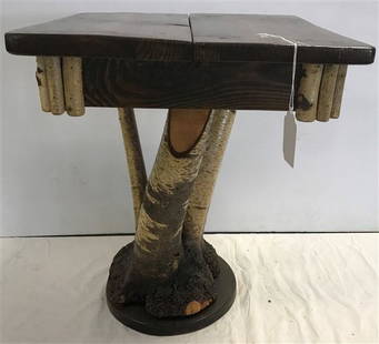 23" Adirondack Stand with Birch Log Base: 23" Adirondack Stand with Birch Log Base