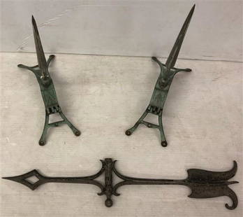 3 Pc. Lot- 2 Lightning Rods & Directional: 3 Pc. Lot- 2 Lightning Rods & Directional