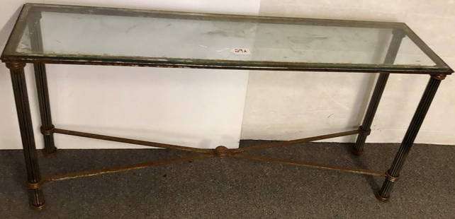 60" iron and Glass Console: 60" iron and Glass Console