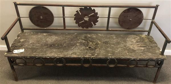 Funky Folk Art Bench 76"L x 20" x 25"h (1 of 6)