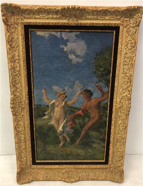 o/c in Gilt Frame by Roussel Xavier- "Allegory": o/c in Gilt Frame by Roussel Xavier- "Allegory"