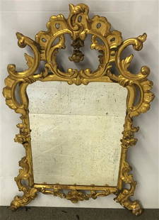 19th Cent. Carved Gilt Mirror: 19th Cent. Carved Gilt Mirror28"w x 40"h at the widest extremities. 16.5" x 22.5" sight of mirror