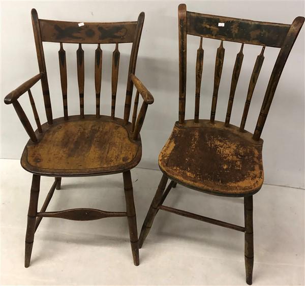 2 Paint Decorated Country Chairs (1 of 6)