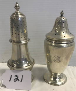 2 Approx. 7" Sterling Confection Shakers: 2 Approx. 7" Sterling Confection Shakers Approx. 7.5 Troy