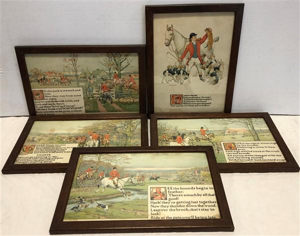 5 Framed Hunt Prints (1 of 7)