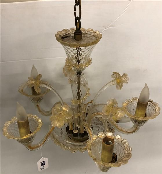 5 Lite Venetian Chandelier- 1 Arm needs Repair (1 of 4)