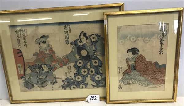 2 Framed Chinese Woodblock Prints (1 of 4)