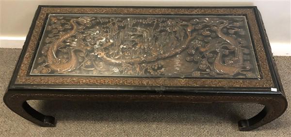 Carved Oriental Low Table 45"x20"x16"h (1 of 6)