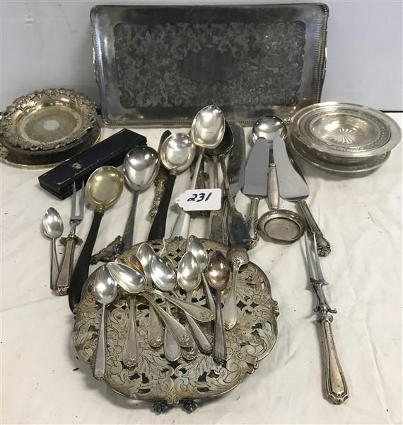 Silver Plate Flatware, Trays, and Bowls (1 of 3)