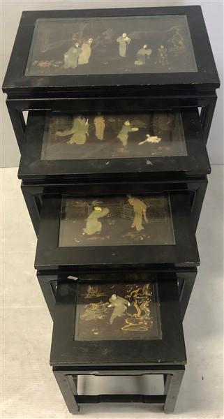Oriental 4 Pc. Nesting Table with Figures (1 of 4)
