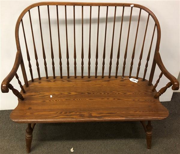 Oak Windsor Bench by Hitchcock 42" (1 of 5)