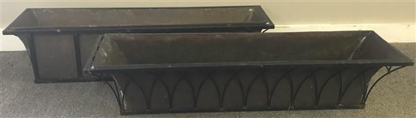 Two Iron Window Boxes with Copper Liner 36" (1 of 2)