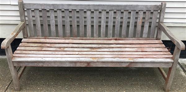 Approx. 72" Teak Slatted Garden Bench (1 of 4)