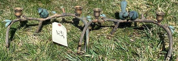 Pr Iron Candelabras w/ Songbirds (1 of 2)