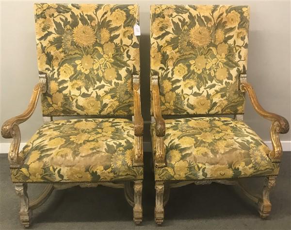 Pr of Gild Decorated Armchairs (1 of 2)