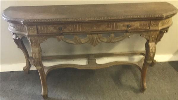 1 Drawer Carved 19th Cent Console (1 of 4)