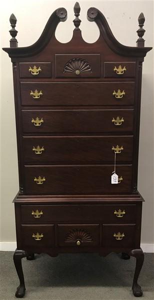 2 Part Custom Chippendale Highboy ca 1920 (1 of 2)