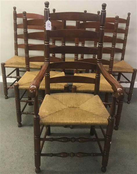 Set of 6 Cherry Ladder Back Chairs (1 of 2)