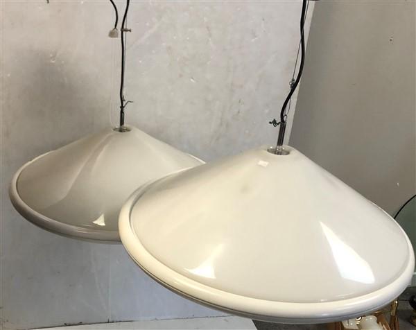 Pr. of 27" Round Vintage Italian Light Fixtures (1 of 5)