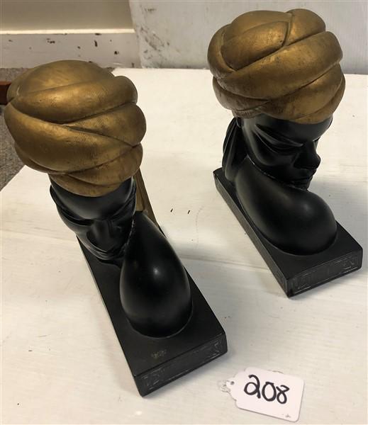 Pr. of Alex Backer Plaster Busts 1940s       11"x4"x9"h (1 of 4)