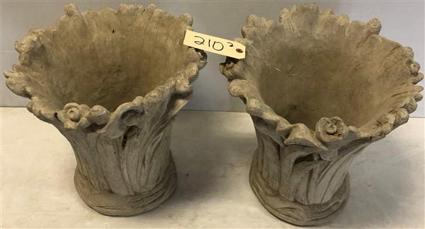 Pr. of 16" Concrete "Daffodil" Planters (1 of 4)