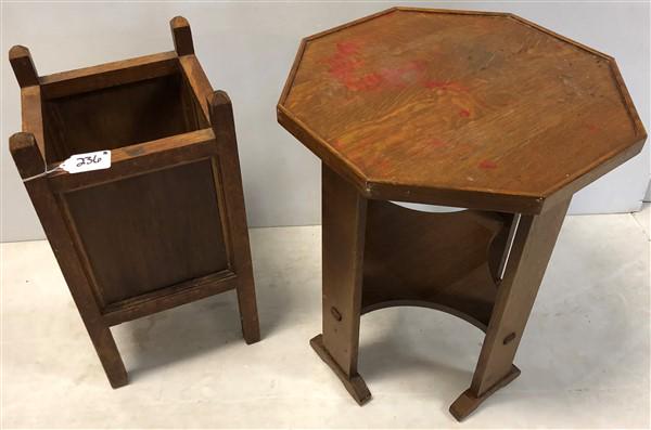 Stickley Oak Table and Mission Stand (1 of 5)