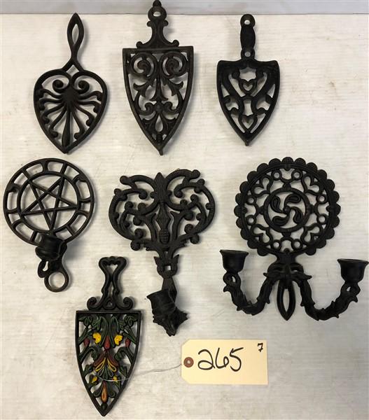 Collection of 7 Iron Trivets/sconces (1 of 3)