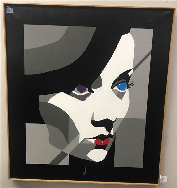 Earl Hubbard Acrylic on Linen Hollywood Icon 37"x41": Earl Hubbard Acrylic on Linen Hollywood Icon 37"x41"