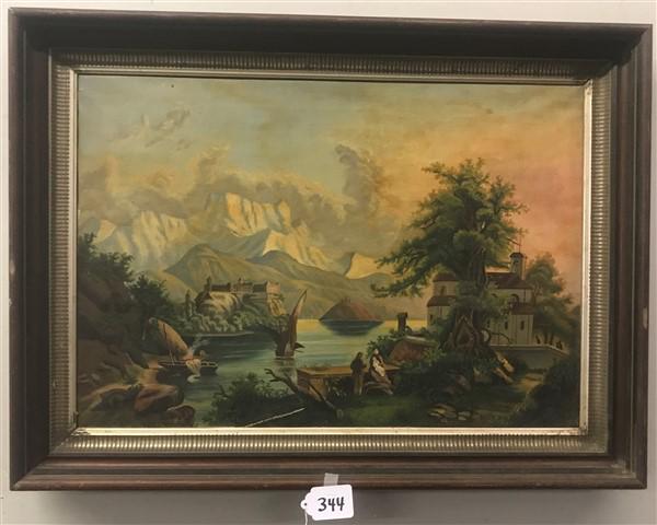 o/c Riverscape in Walnut Victorian Frame 26"x35" (1 of 1)