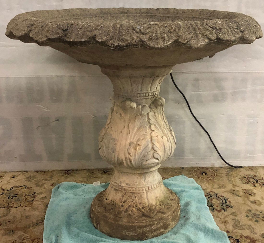 Large 2 Part Concrete Bird Bath 34" in diameter (1 of 4)