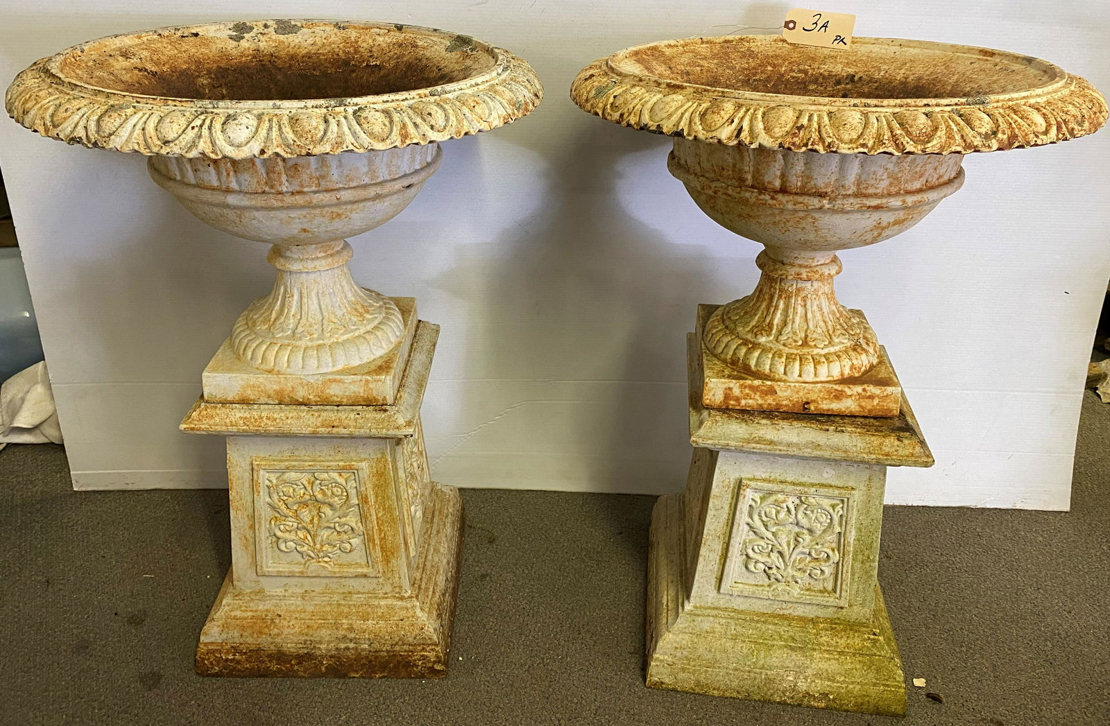 Pr. of 2 part Cast Iron Urns (1 of 5)