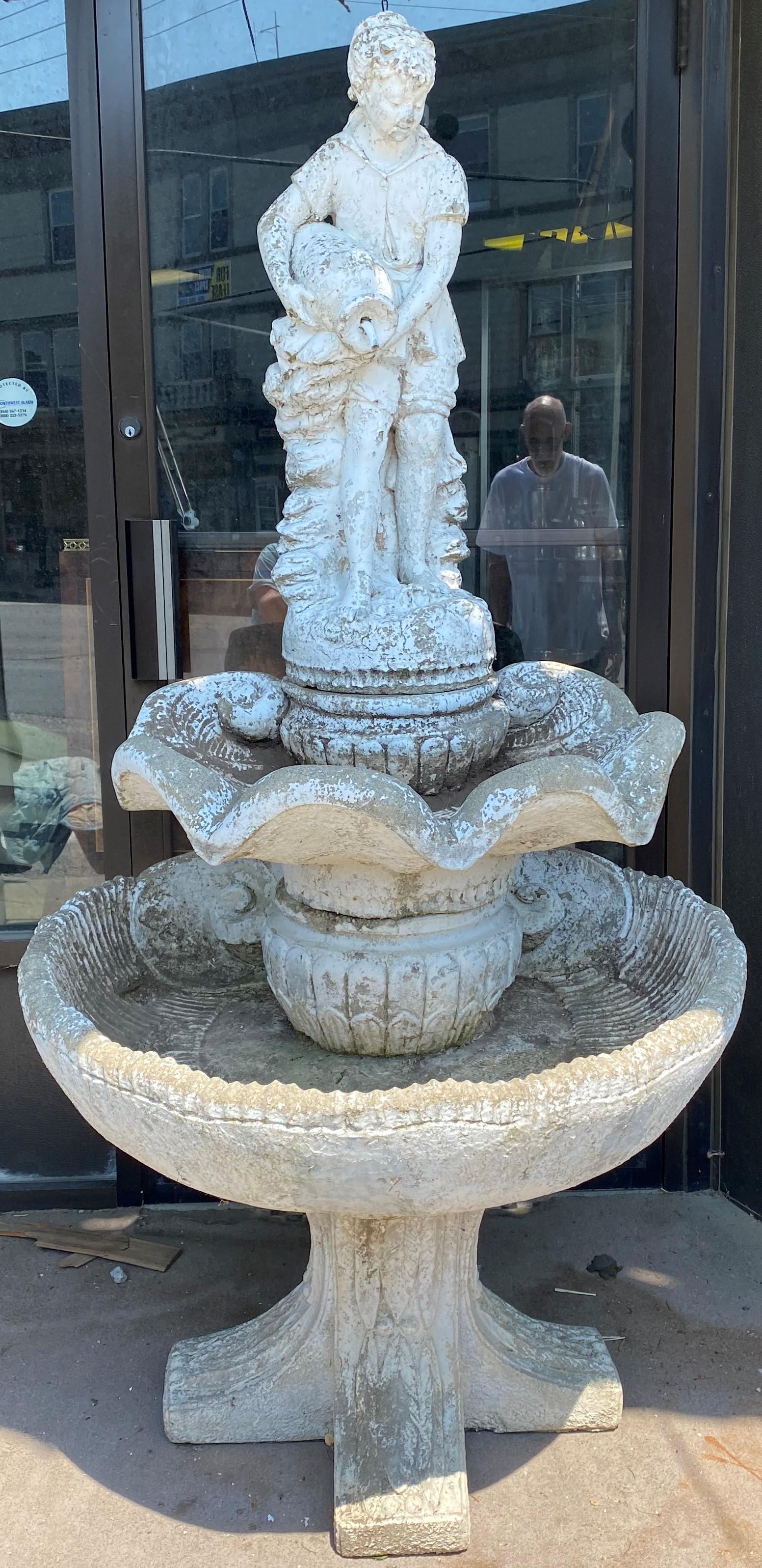 Spectacular 75" 4 Part Concrete Fountain (1 of 6)